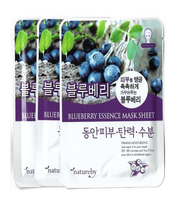 3 PCS Korean Imported Blueberry Facial Masks Moisturizing Skin Care - Image 4