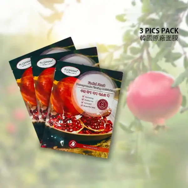 3 Pics Imported Pomegranate Moisturizing Face Mask Sheets Skin Care - Image 2