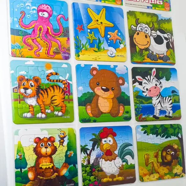 Cartoon Puzzles 6 PCS Value Pack for Kids Ocean Animal Car Board Game - Image 3