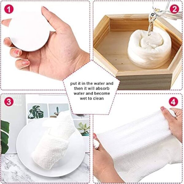 4PCS Pack Cotton Compressed Travel Face Washable Disposable Soft Towels - Image 5