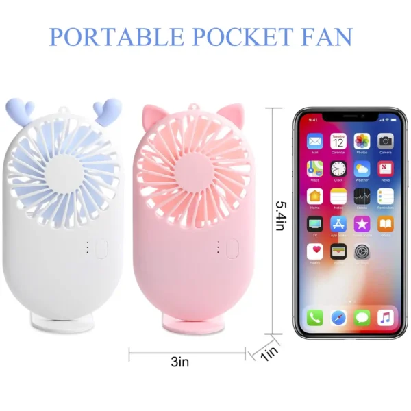 Portable Handheld Fan USB Charging With 3 Speed High Wind Smart Mini Fan - Image 5