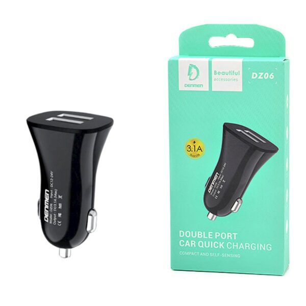 Denmen DZ06 Quick Car Charge Mobile Phone 2 Port USB Fast Charger - Image 2
