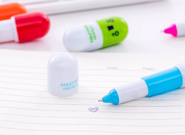 5Pcs Mini Capsules Highlighter Pen Vitamin Pill Highlight Color Pen - Image 8