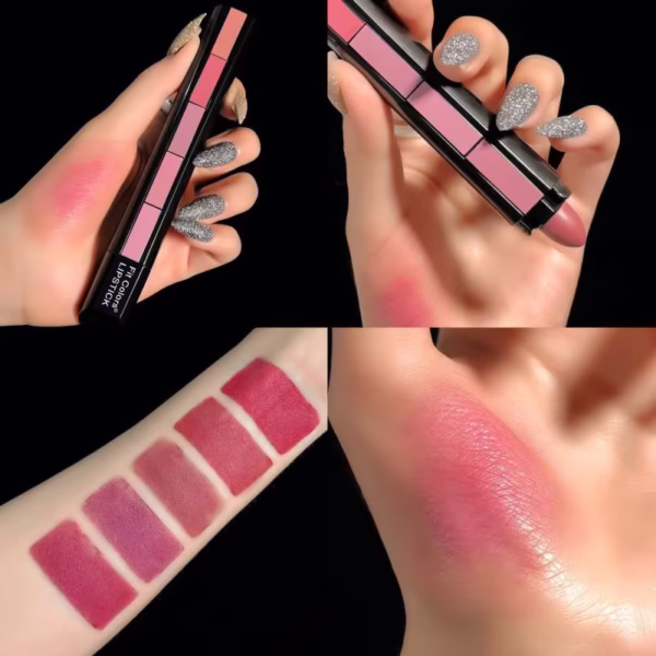 5 In 1 Lipstick Strip Matte Velvet High Color Lipstick Pen Long Lasting