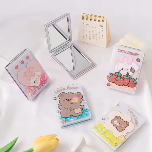 Folding Pocket Mini Makeup Mirror Travel Compact Cosmetics Tools - Image 5
