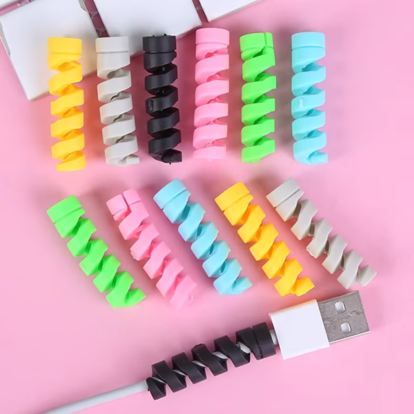 16PCS Cables Protector Silicone Spiral Winder Wire Cable Protectors - Image 2