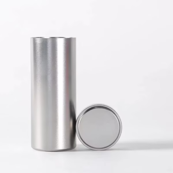 2PCS Portable Storage Container Travel Mini Solid Silver Metal Storage Can - Image 4