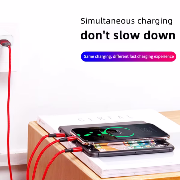 3 In 1 USB Fast Charging Cable Type C Micro Lightning Multi Cable - Image 6