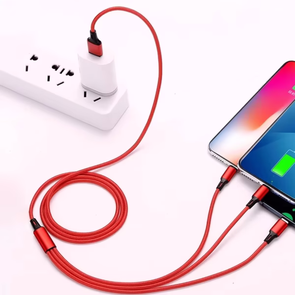 3 In 1 USB Fast Charging Cable Type C Micro Lightning Multi Cable - Image 3