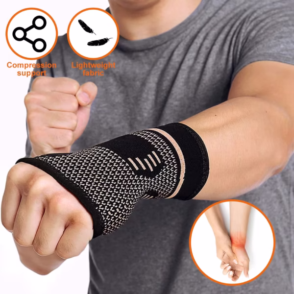 Compression Wrist Brace Protection Wrist Palm Brace Bandage Support - Image 2