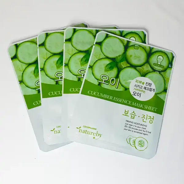 2 PCS Korean Imported Cucumber Facial Masks Moisturizing Skin Care - Image 2