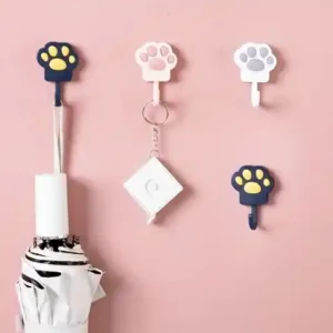 3Pcs Strong Cat Foot Design Wall Hooks Multifunctional Hanging Set