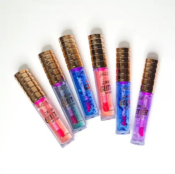 Pink Key Magic Glitter Lip Gloss  Long-lasting Moisturizing Naturally shiny - Image 4
