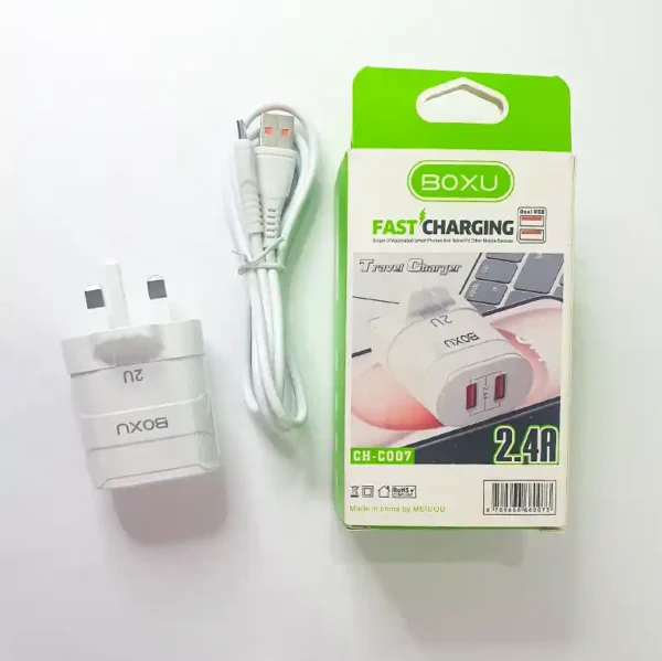 BOXU Brand Super Fast Charger UK Plug Power Adapter With Type C Cable