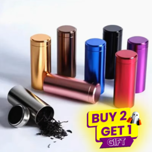 2PCS Portable Storage Container Travel Mini Solid Silver Metal Storage Can