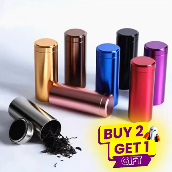 2PCS Portable Storage Container Travel Mini Solid Silver Metal Storage Can