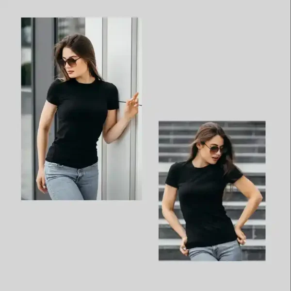 Smart Classic Black T - Free size, Elevate your style with this versatile black T - Image 6