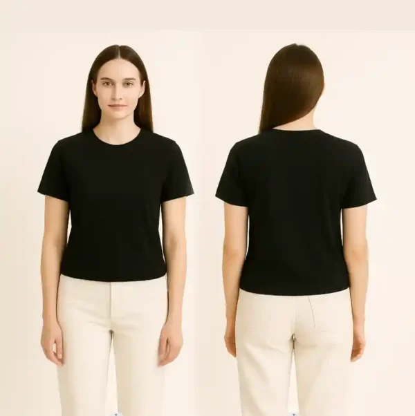 Smart Classic Black T - Free size, Elevate your style with this versatile black T - Image 7