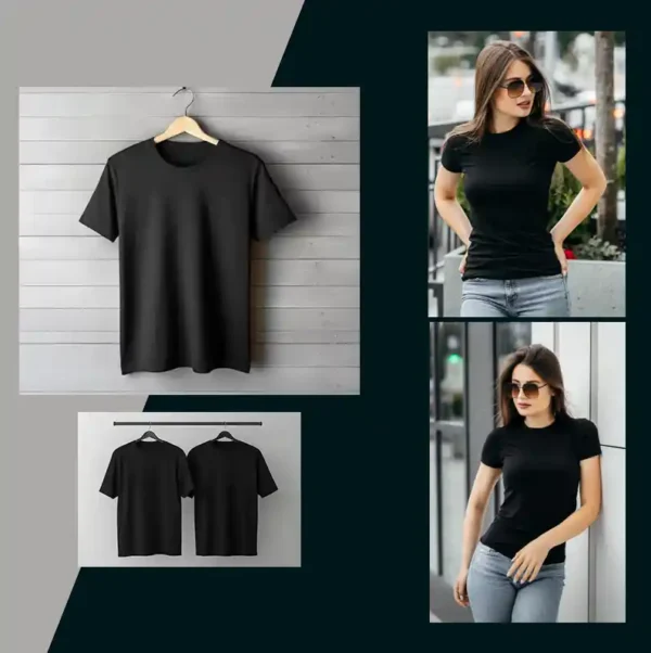 Smart Classic Black T - Free size, Elevate your style with this versatile black T - Image 4