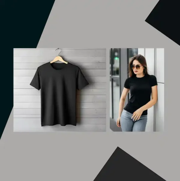 Smart Classic Black T - Free size, Elevate your style with this versatile black T - Image 3