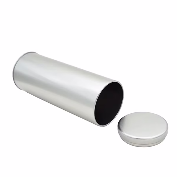 2PCS Portable Storage Container Travel Mini Solid Silver Metal Storage Can - Image 2