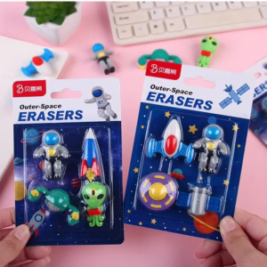 4 Pcs High End Branded Eraser Set Cartoon Animal Erasers for Student