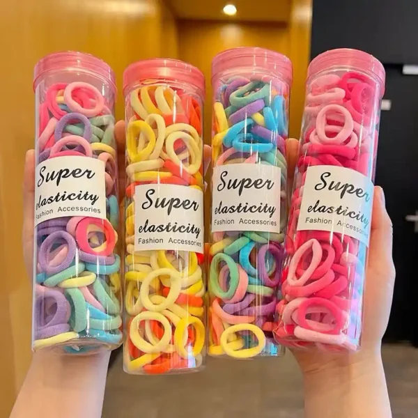 100x2 PCS Women Girls Colorful Nylon Elastic Hair Bands Ponytail Hold - Image 6