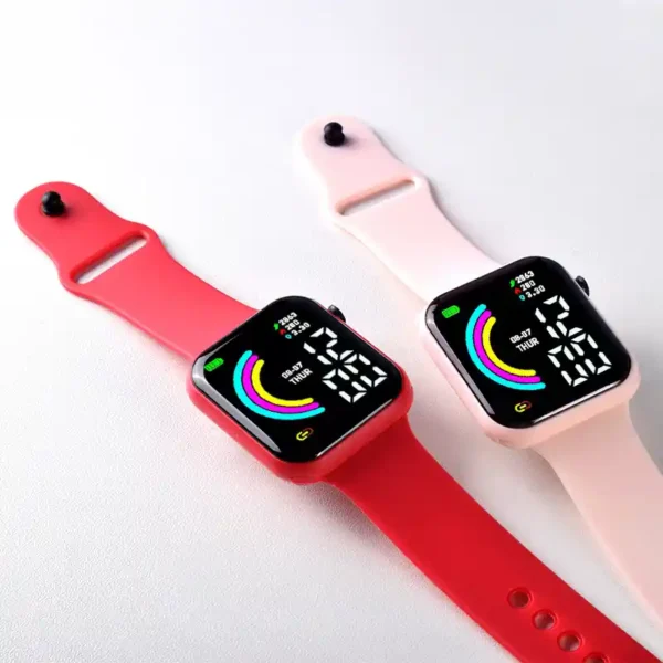 New LED Electronic Watch Rainbow Square Waterproof Digital Watch - Image 8