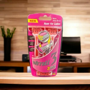 5 Pics Pack Stainless Steel 3-Layer Blade Shaver Non-slip Handle for Men and Women