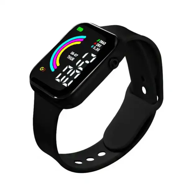 New LED Electronic Watch Rainbow Square Waterproof Digital Watch - Image 10