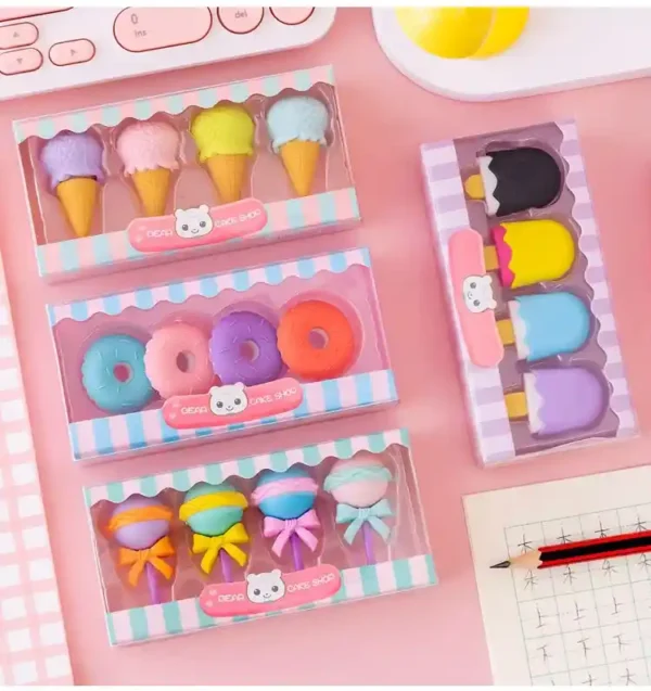 Imported 4PCS High Quality Branded Children Erasers For Kids Pencil Eraser - Image 7