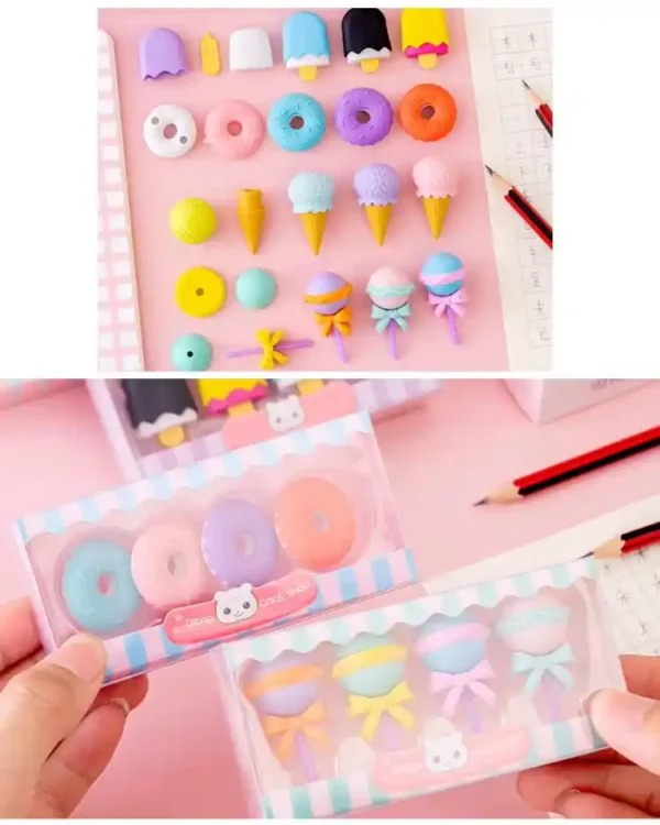 Imported 4PCS High Quality Branded Children Erasers For Kids Pencil Eraser - Image 2