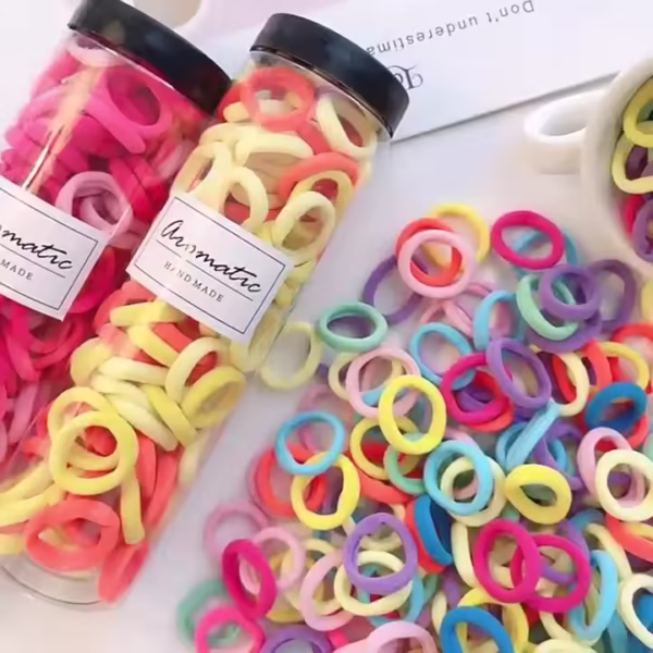 100x2 PCS Women Girls Colorful Nylon Elastic Hair Bands Ponytail Hold - Image 4