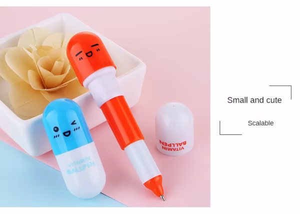 5Pcs Mini Capsules Highlighter Pen Vitamin Pill Highlight Color Pen - Image 5