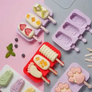 Ice cream Silicone Mold Dessert Freezer Popsicle Maker Mold With Stick