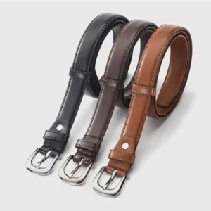 Luxury Leather Belt for Women Casual Dress Metal Buckle Ladies Fashion