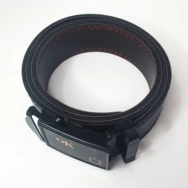 Men's Business Belt Leather Manual Buckle Belt Personalized High end Belt - Image 2