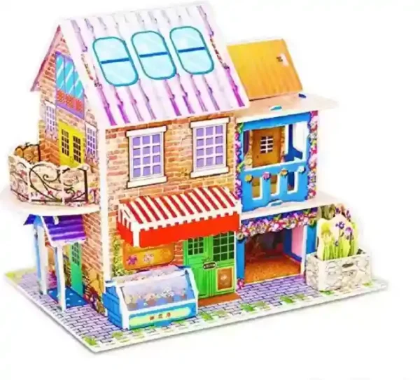 Kids 3D Puzzle Cartoon House Castle Vehicle Model DIY Educational Toys - Image 3