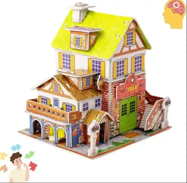Kids 3D Puzzle Cartoon House Castle Vehicle Model DIY Educational Toys - Image 11