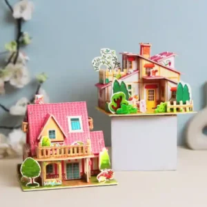 Kids 3D Puzzle Cartoon House Castle Vehicle Model DIY Educational Toys