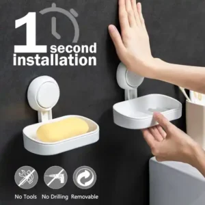 Super Powerful Vacuum Cleaning Soap Box Kitchen Bathroom Wall-mounted