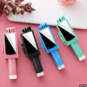New 2025 Wire Controlled Selfie Stick Mini Portable Mirror Selfie Stick