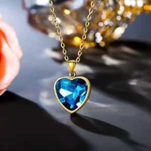 Titanic Diamond Pendant Necklace for Women, Birthstone Gold Jewelry