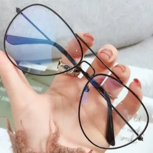 Glasses Double Beam Eyewear Metal Frame HD Glasses Women Men