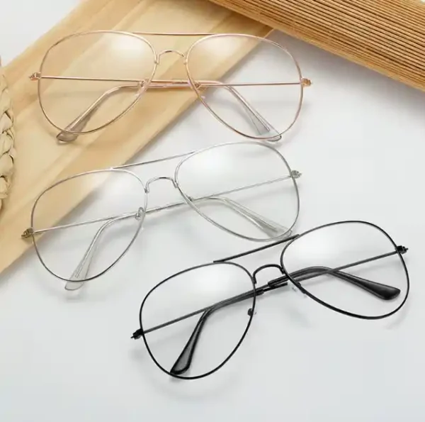 Glasses Double Beam Eyewear Metal Frame HD Glasses Women Men - Image 3