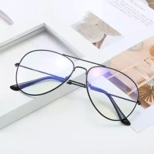 Glasses Double Beam Eyewear Metal Frame HD Glasses Women Men