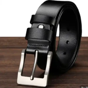 Black Business Men's Alloy Square Pin Buckle Belt Luxury Design Belts