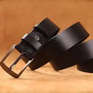 Black Business Men's Alloy Square Pin Buckle Belt Luxury Design Belts