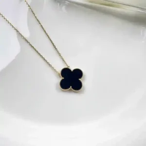 Double Sided Four-leaf Choker Steel Necklaces Korean Style Necklace