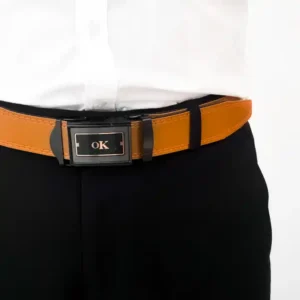 Men's Business Belt Leather Manual Buckle Belt Personalized High end Belt